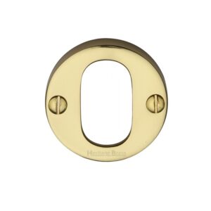 Heritage Brass Oval Profile Key Escutcheon, Polished Brass