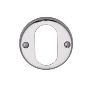 Heritage Brass Oval Profile Key Escutcheon, Polished Chrome