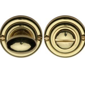 Heritage Brass Round 45Mm Diameter Turn & Release, Polished Brass