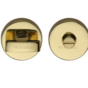 Heritage Brass Round 35Mm Diameter Turn & Release, Polished Brass