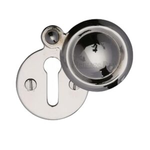 Heritage Brass Standard Round Covered Key Escutcheon, Polished Nickel