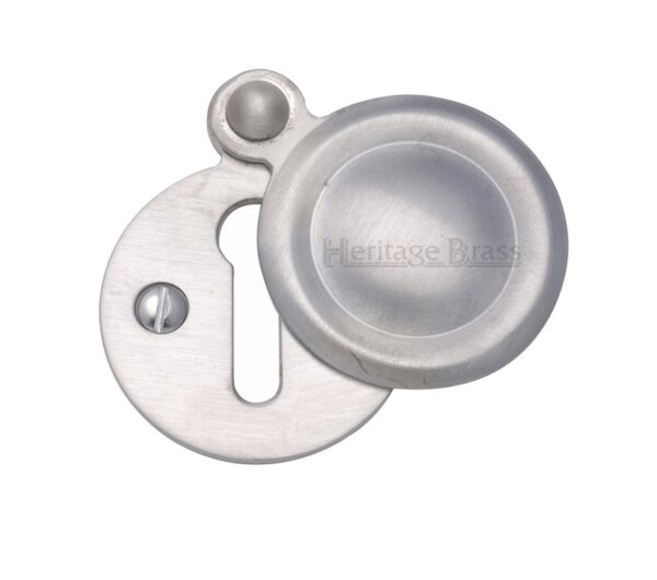 Heritage Brass Standard Round Covered Key Escutcheon, Satin Chrome