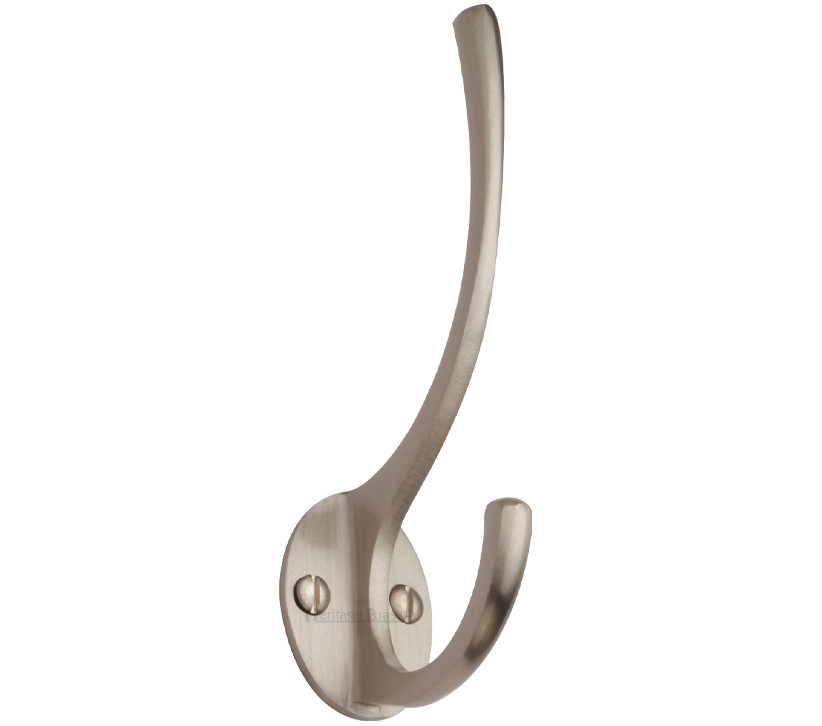 Heritage Brass Hat & Coat Hook (130Mm Height), Satin Nickel -