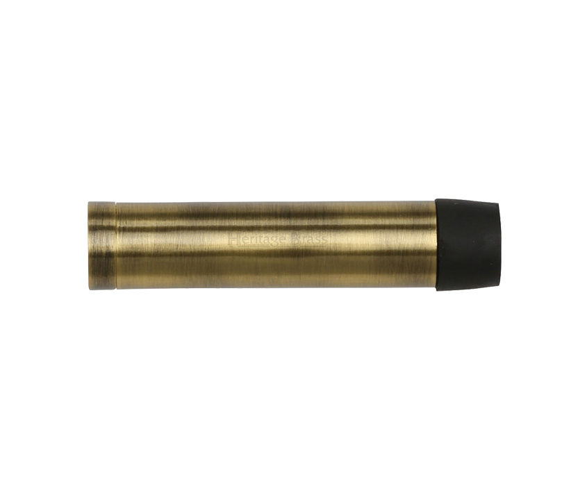 Heritage Brass Cylinder Wall Mounted Door Stop Without Rose (75Mm Or 87Mm), Antique Brass