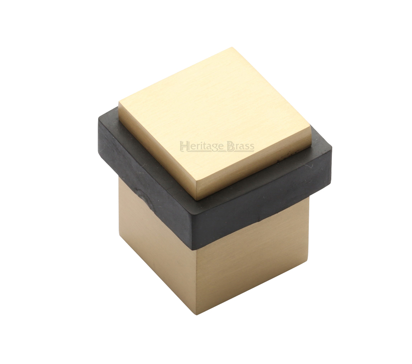 Heritage Brass Square Floor Mounted Door Stop (30Mm X 30Mm), Satin Brass