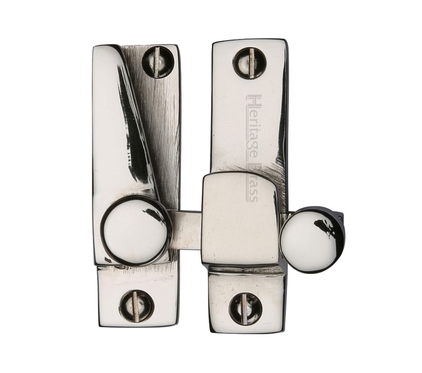 Heritage Brass Hook Plate Sash Fastener (69Mm X 20Mm), Polished Nickel -