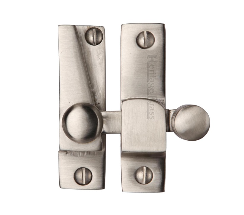 Heritage Brass Hook Plate Sash Fastener (69Mm X 20Mm), Satin Nickel -