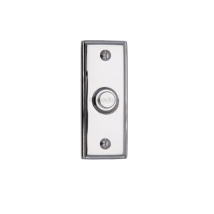 Heritage Brass Oblong Bell Push (83Mm X 33Mm), Polished Chrome