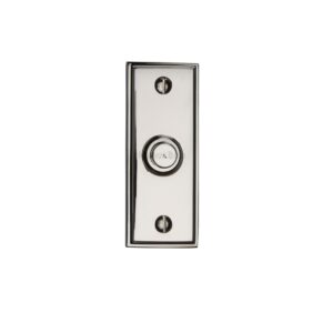 Heritage Brass Oblong Bell Push (83Mm X 33Mm), Polished Nickel