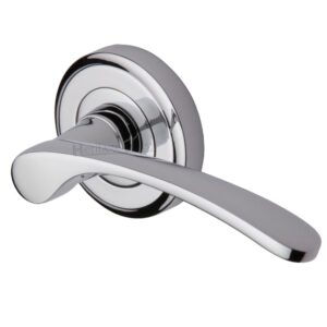 Heritage Brass Sophia Polished Chrome Door Handles On Round Rose (Sold In Pairs)