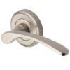 Heritage Brass Sophia Satin Nickel Door Handles On Round Rose(Sold In Pairs)