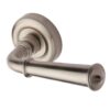 Heritage Brass Colonial Satin Nickel Door Handles On Round Rose (Sold In Pairs)