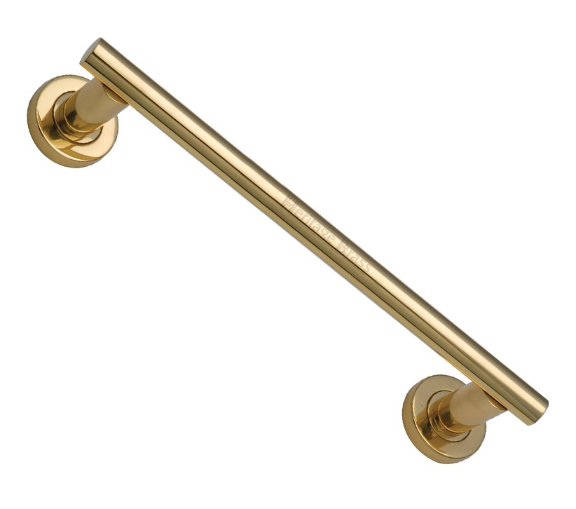 Heritage Brass Pull Handle On Rose, Polished Brass