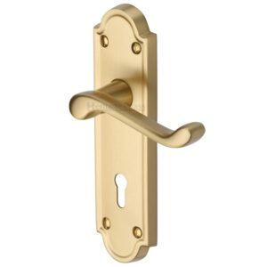 Heritage Brass Meridian Satin Brass Door Handles (Sold In Pairs)