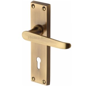 Heritage Brass Victoria Antique Brass Door Handles (Sold In Pairs)