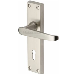 Heritage Brass Victoria Satin Nickel Door Handles (Sold In Pairs)