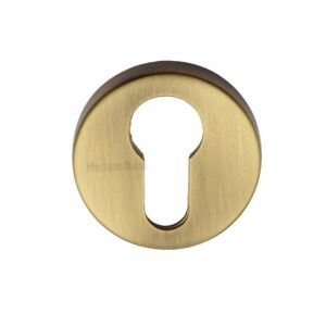 Heritage Brass Euro Profile Key Escutcheon, Antique Brass