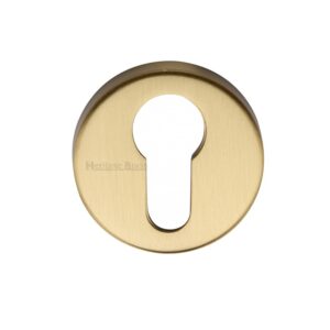 Heritage Brass Euro Profile Key Escutcheon, Satin Brass