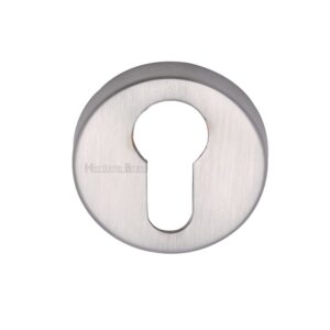 Heritage Brass Euro Profile Key Escutcheon, Satin Chrome