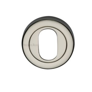 Heritage Brass Oval Profile Key Escutcheon, Polished Nickel