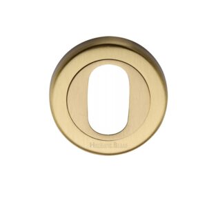 Heritage Brass Oval Profile Key Escutcheon, Satin Brass