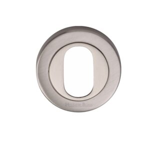 Heritage Brass Oval Profile Key Escutcheon, Satin Nickel