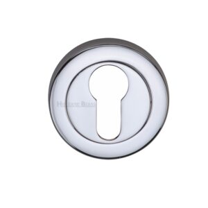 Heritage Brass Euro Profile Key Escutcheon, Polished Chrome