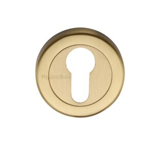 Heritage Brass Euro Profile Key Escutcheon, Satin Brass