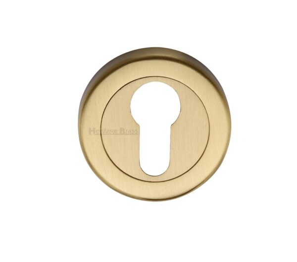 Heritage Brass Euro Profile Key Escutcheon, Satin Brass