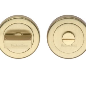 Heritage Brass Round 53Mm Diameter Turn & Release, Satin Brass