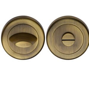 Heritage Brass Contemporary Round 53Mm Diameter Turn & Release, Antique Brass