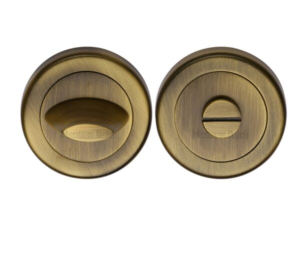 Heritage Brass Contemporary Round 53Mm Diameter Turn & Release, Antique Brass