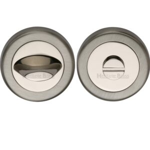 Heritage Brass Contemporary Round 53Mm Diameter Turn & Release, Mercury Finish Satin Nickel & Polished Nickel