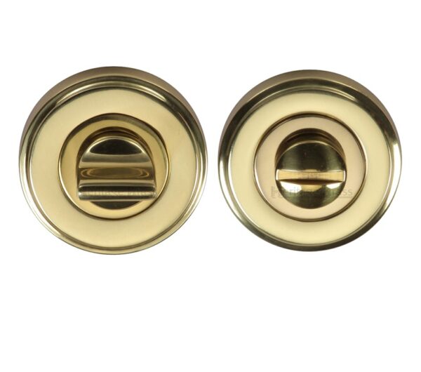 Heritage Brass Round 50Mm Diameter Turn & Release, Polished Brass