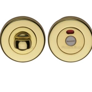 Heritage Brass Indicator Round 53Mm Diameter Turn & Release, Polished Brass