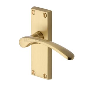 Heritage Brass Sophia Short Satin Brass Door Handles (Sold In Pairs)