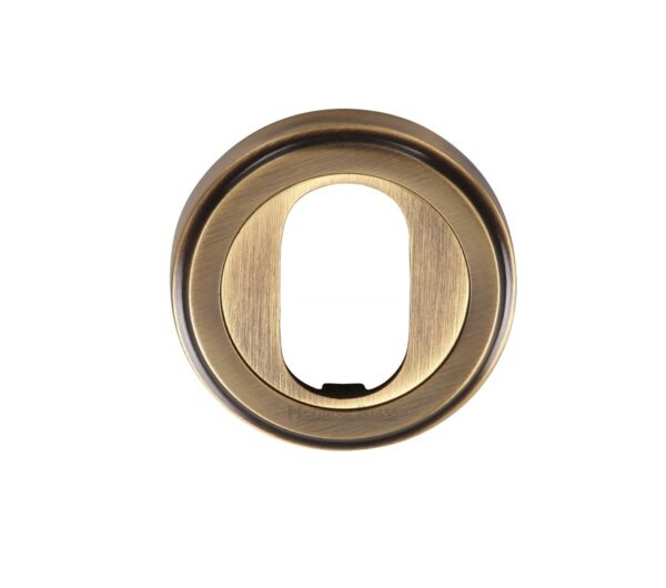 Heritage Brass Oval Profile Key Escutcheon, Antique Brass