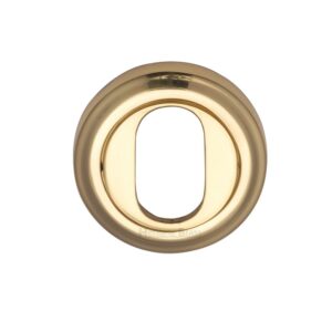 Heritage Brass Oval Profile Key Escutcheon, Polished Brass