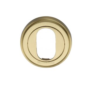 Heritage Brass Oval Profile Key Escutcheon, Satin Brass