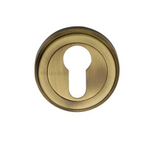 Heritage Brass Euro Profile Key Escutcheon, Antique Brass