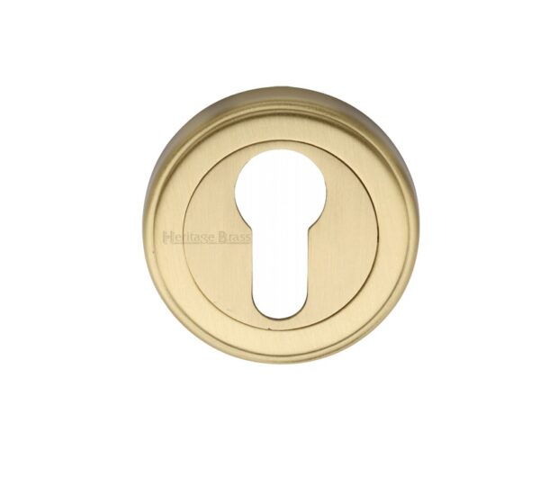 Heritage Brass Euro Profile Key Escutcheon, Satin Brass