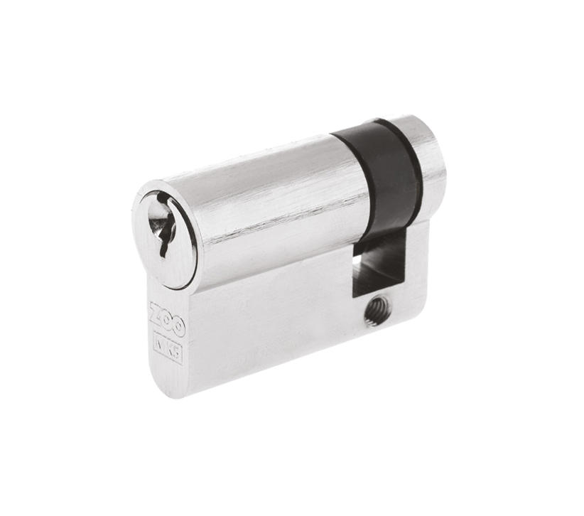 Precision Euro Profile British Standard 5 Pin Single Cylinders (Various Sizes), Polished Chrome