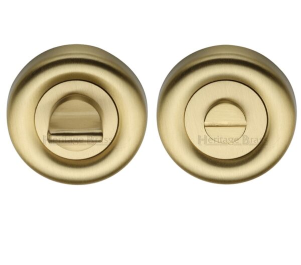 Heritage Brass Round 53Mm Diameter Turn & Release, Satin Brass