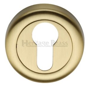 Heritage Brass Euro Profile Key Escutcheon, Satin Brass