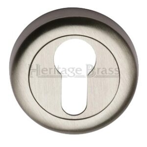 Heritage Brass Euro Profile Key Escutcheon, Satin Nickel