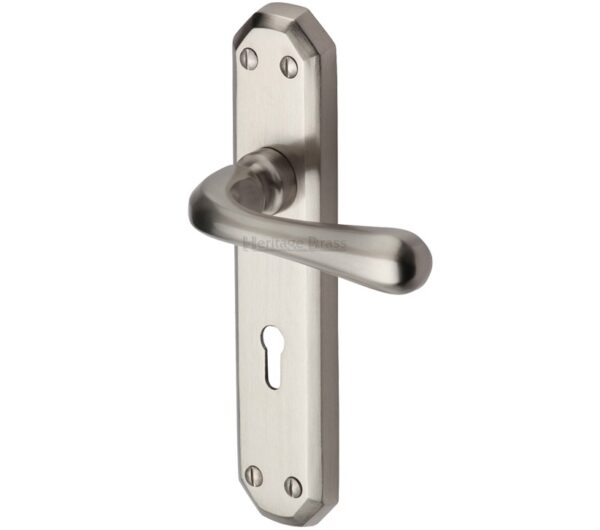 Heritage Brass Charlbury Satin Nickel Door Handles - V7050-Sn (Sold In Pairs)