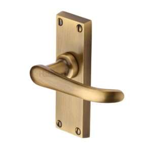 Heritage Brass Windsor Short Antique Brass Door Handles (Sold In Pairs)