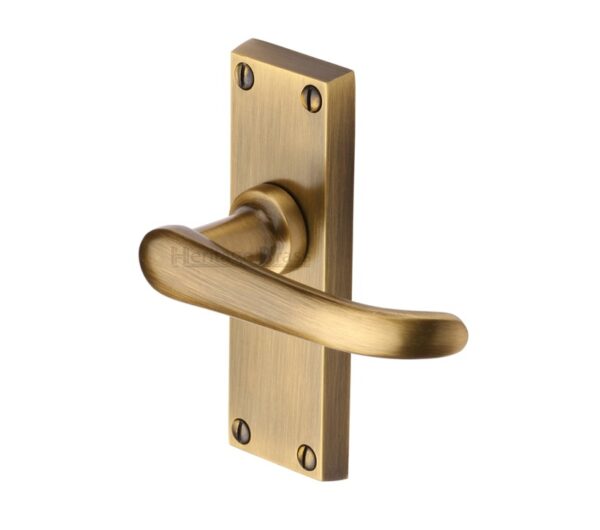 Heritage Brass Windsor Short Antique Brass Door Handles (Sold In Pairs)