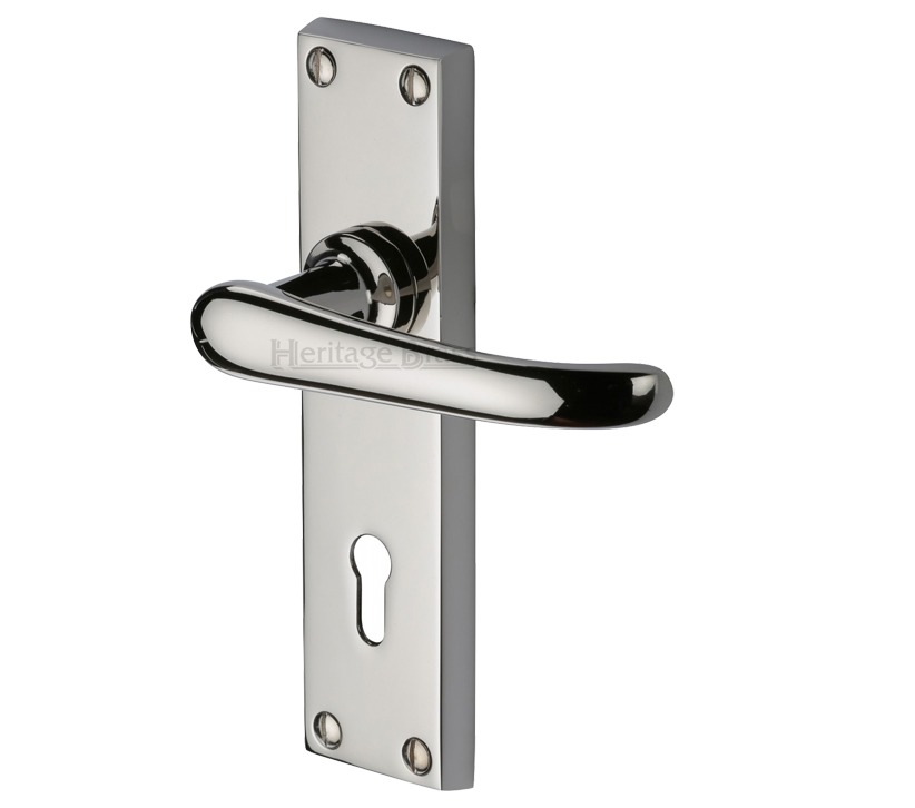 Heritage Brass Windsor Polished Nickel Door Handles(Sold In Pairs)