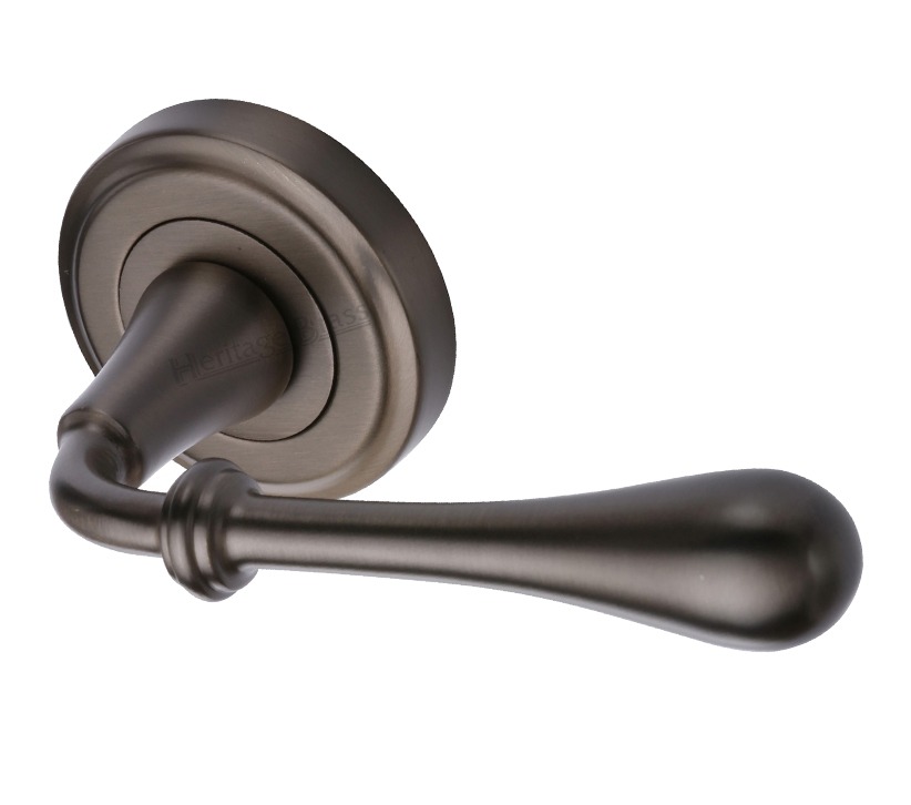 Heritage Brass Roma Matt Bronze Door Handles On Round Rose